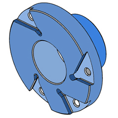 Cutter holder w slots